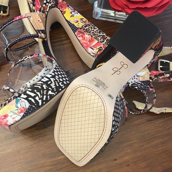 Jessica Simpson multicolored platform heels NWOT - Picture 4 of 8